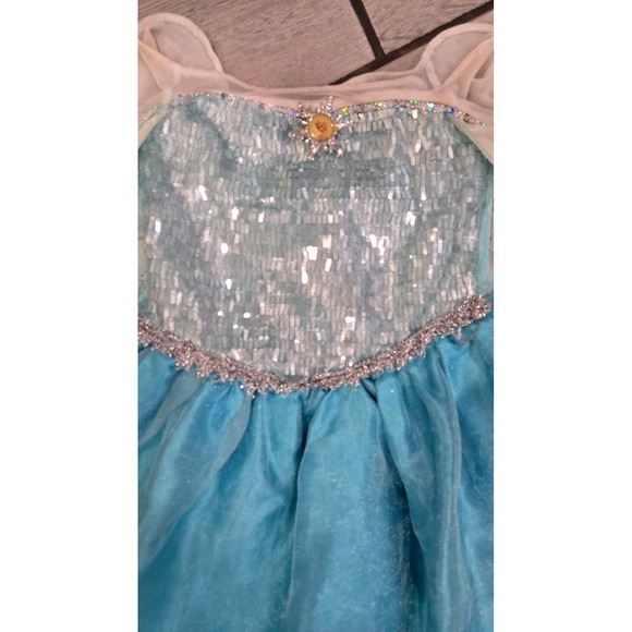 Disney Frozen Elsa Dress Up Costume Sparkle Sequins Blue Girls Size‎ 4 - Picture 3 of 8
